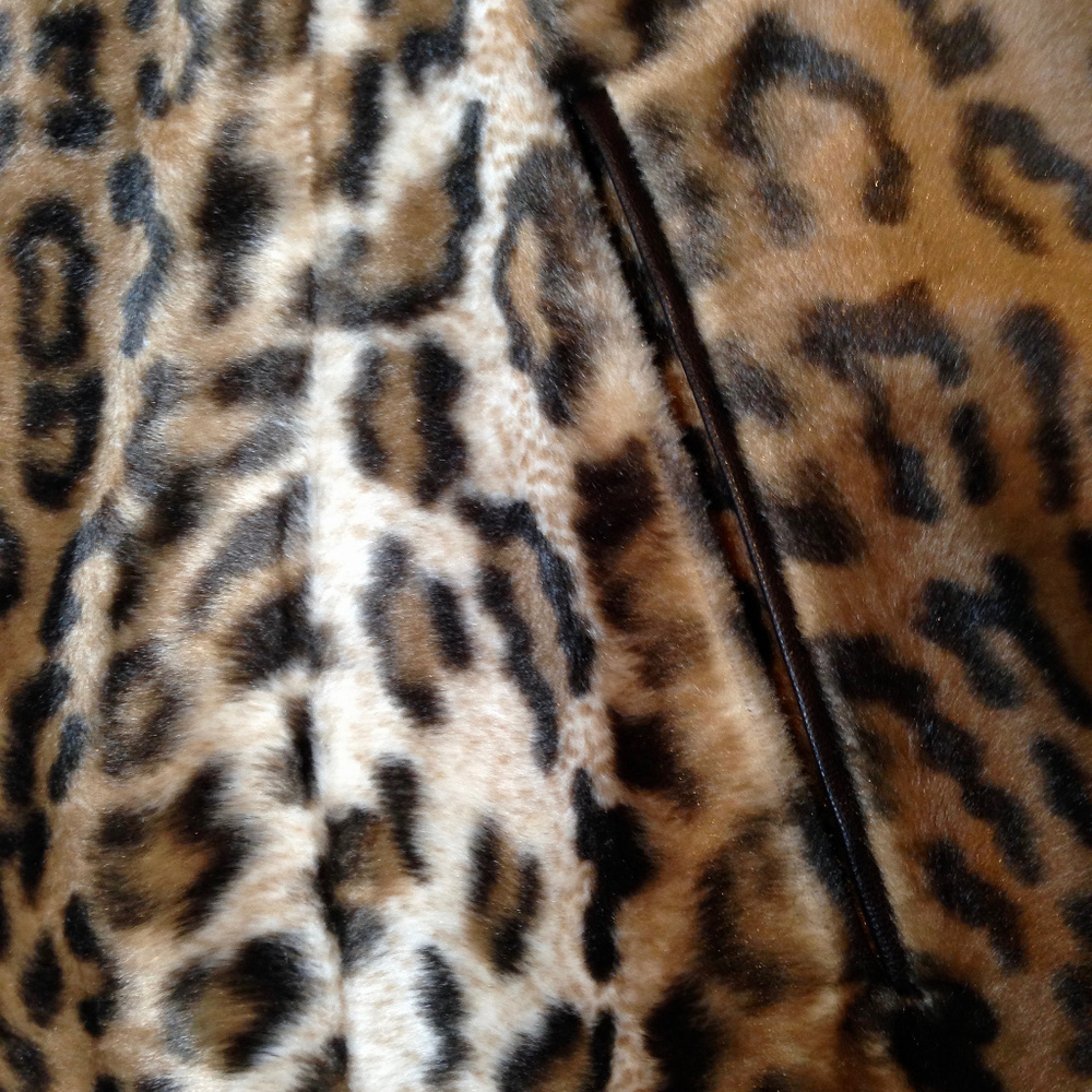 NWOT LEOPARD Faux Fur Zip Front Car Coat Jacket L - Picture 4 of 8